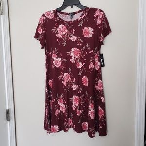 NWT Justify Burgundy Swing Dress Large